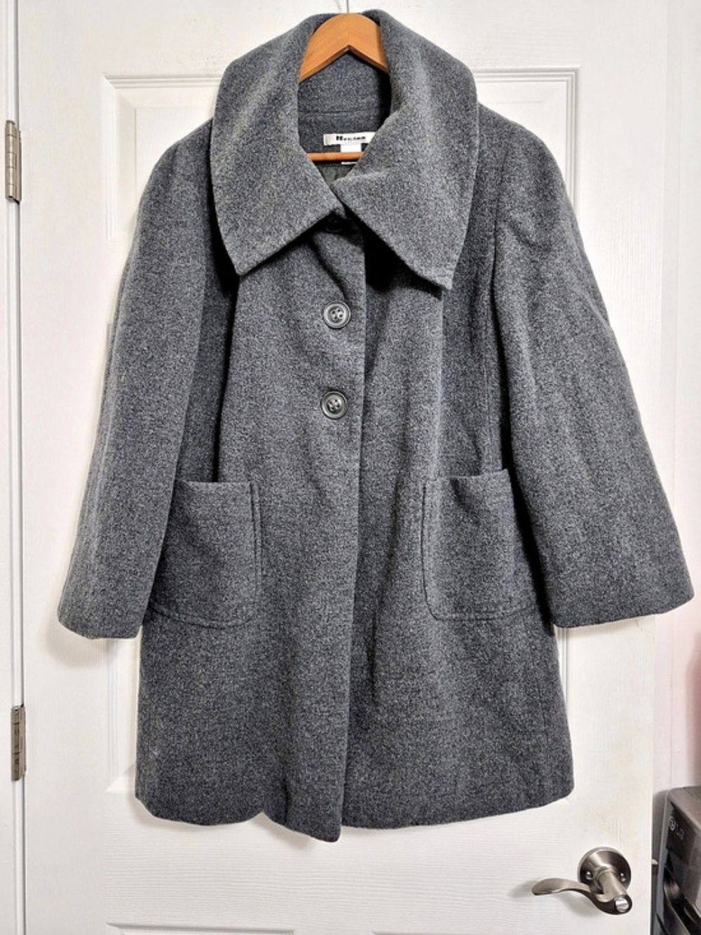 Via Corsa Gray Wool Blend Pea Coat Size 8